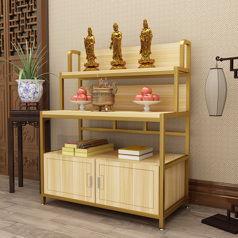 L7 New Chinoiserie Standing Cabinet Buddhist Niche Accessible Luxury Small Offering Table Buddha Table Incense Case Home Offering Table Tribute Table Three-Layer Incense Fire Case