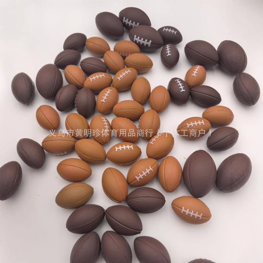 Cross-border factory direct 3cm/4cmPU ball coffee rugby pu foam elastic ball vent decompression ball