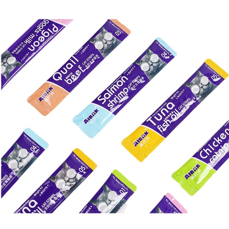 Aibak Pet Cat Snacks Full-Price Staple Cat Food Cat Strips for Weight Gain and Facial Fattening Canned Food for Beautiful Fur and Skincare