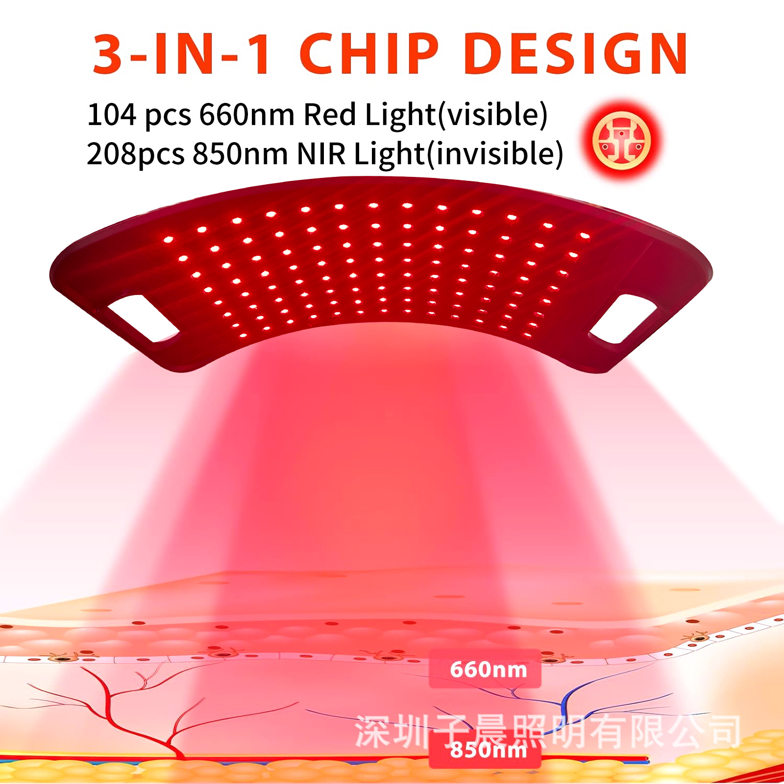 Shenzhen Factory Supplies Cross-Border E-Commerce Led Red Light, Red Light Infrared Lamp, Infrared Lamp, Bracket Red Light