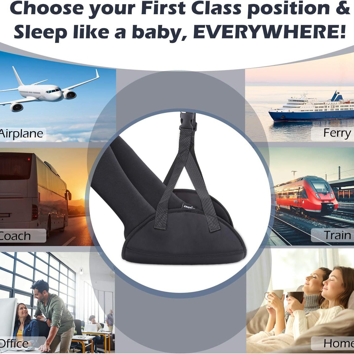 Popular New Travel Footrest Hammock Office Footrest Strap Airplane High-Speed Rail Footrest Hammock Footrest Travel