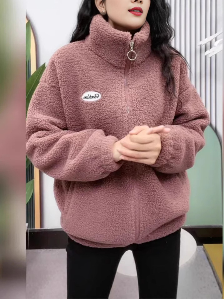 Winter Thickeneded Velvet Outwear, Mother's Warm Clothing, Age-Reducing Women's Polar Fleece Cashmere Loose Slimming Look Top