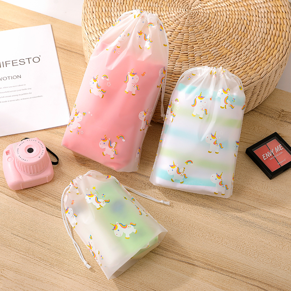 Travel Storage Bag Drawstring Trap Bag Portable Clothes Underwear Dust-proof Bag Cartoon Shoes Waterproof Sub-pack Bag