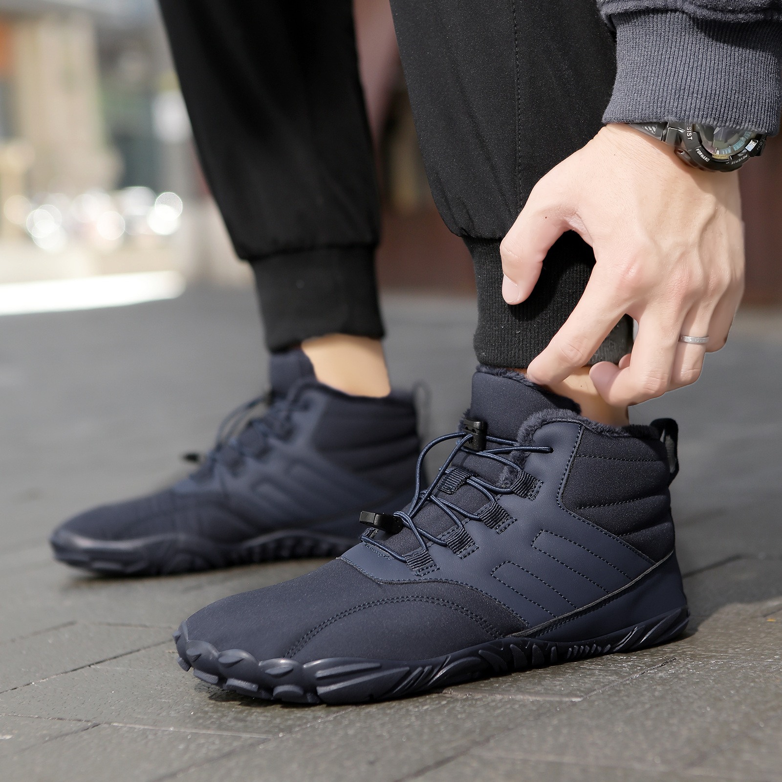 New winter couple outdoor leisure sports climbing snow warm shoes non-slip soft bottom waterproof cold-proof cotton shoes