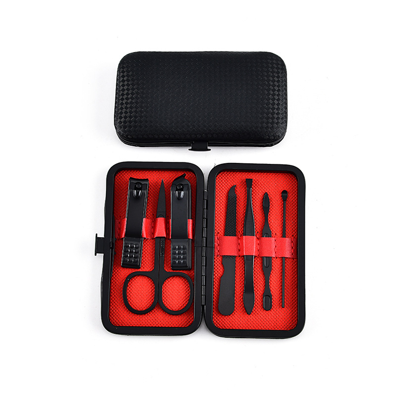 Black 7 piece set nail clippers suit nail clippers nail clippers suit nail clippers suit nail clippers