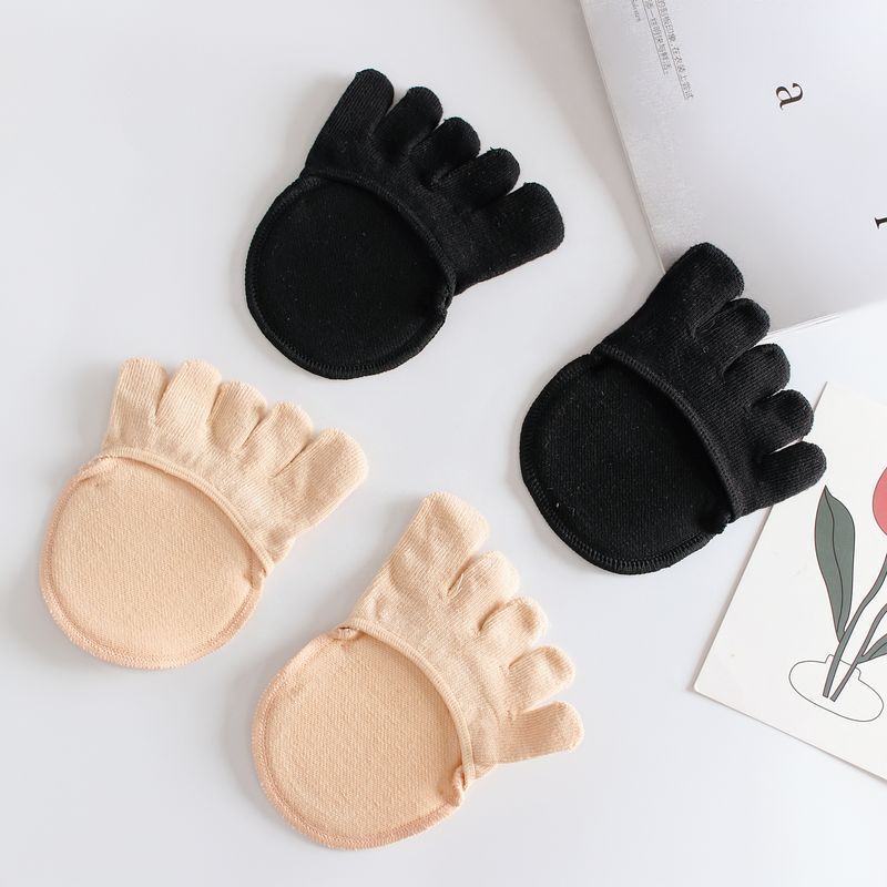 Летние тонкие носки с пятью пальцами, полуневидимые носки для высоких каблуков с губчатой подушкой