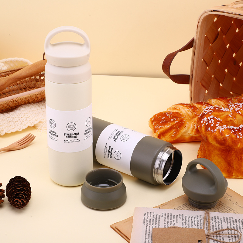 Cross-Border Japanese-Style 304 Stainless Steel Insulated Cup Portable Coffee Cup Element Cup Student Female High-Value Water Cup Custom