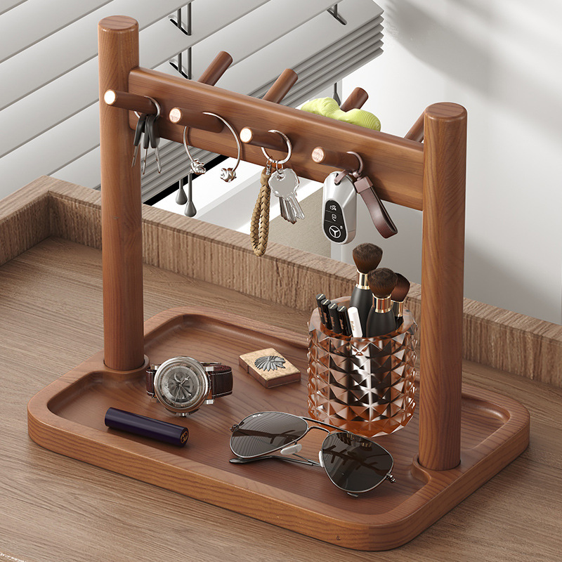 Multi-Layer Desktop Cup Holder, Chinese Retro Style Tea Room Tea Set, Purple Sand Pot Display Shelf, Ornaments Display Stand