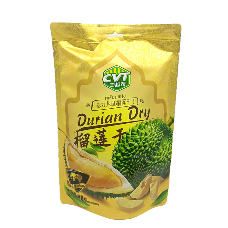 A large number of wholesale Thai flavor CVT Zhongyue Tai dried durian 80g quick-frozen dried fruit special fruit casual snacks
