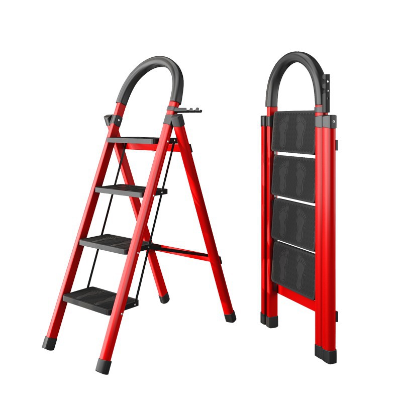 Ladder Home Folding Multi-purpose Telescopic Thickened Indoor Herringbone Ladder Step Ladder Small Portable Four-step Ladder