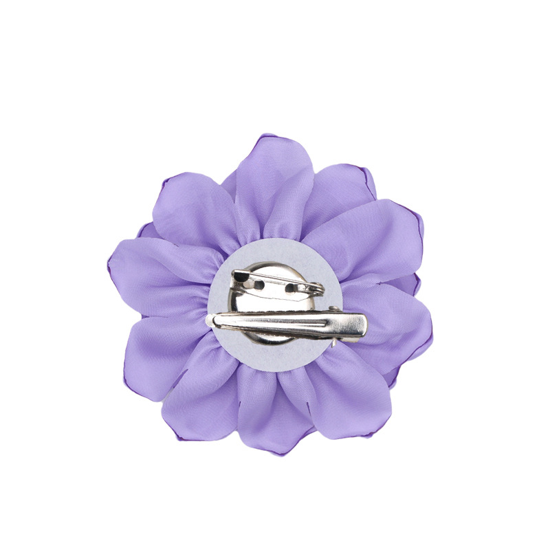 French-style Dali flower brooch satin chiffon copy edge dual-use brooch hairpin flower diy hair accessories clothing auxiliary flower
