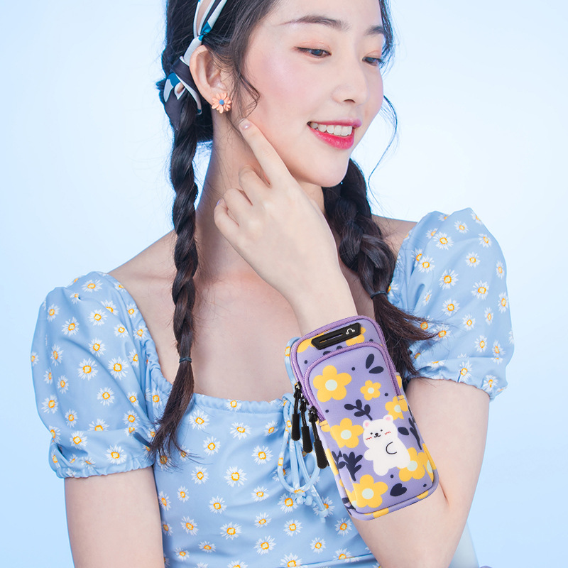 Running Mobile Phone Bag Arm Bag Outdoor Morning Running Fitness Equipment Men and Women Cross-Body Universal Sports Mobile Phone Arm Bag Wrist Bag