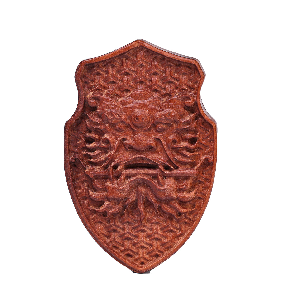 Lightning-Struck Jujube Wood Peace Pendant Lion Pendant Taoist Ritual Tool Portable Accessory Old Material Dark Color Finely Carved Handmade