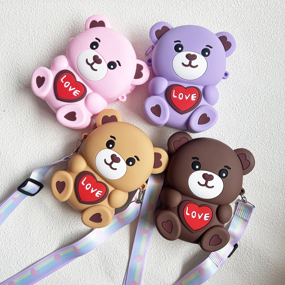 Популярный мультяшный кошелек, детская сумка-кукла, силиконовый кроссбоди для хранения оптом