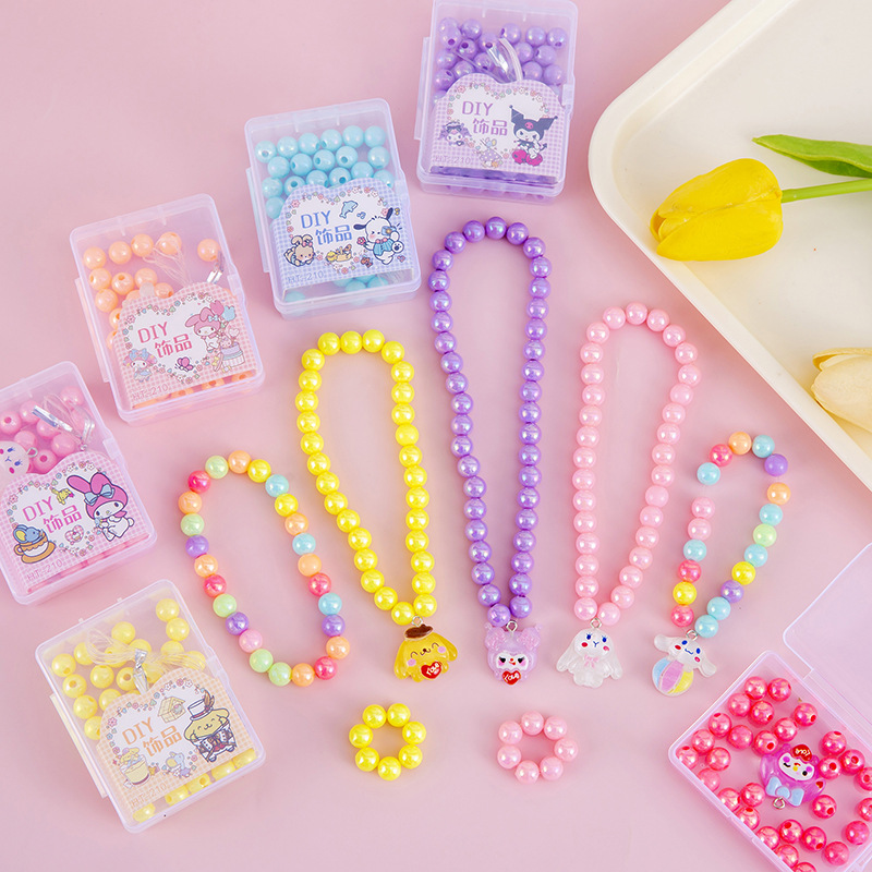 DIY beaded handmade homemade summer cartoon color love bracelet material bag beads girl gift box
