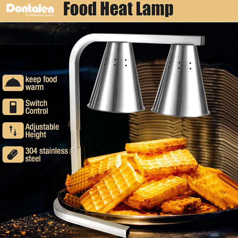 Hotel food insulation lamp stainless steel insulation lamp removable adjustable height buffet thermal heating lamp