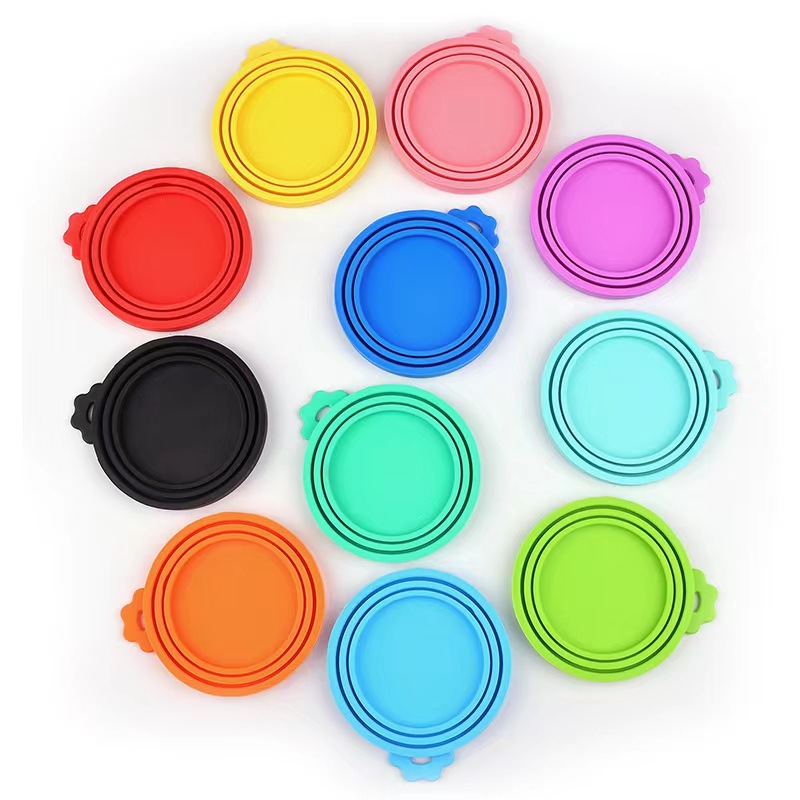 in stock Pet Canned Cover Three-in-One Food Sealed Cover Fresh Keeping Dust Cover Pet Cat Dog Food Silicone Canned Cover