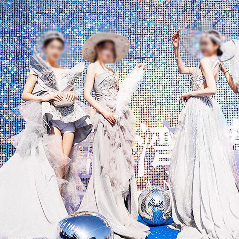 Advertising Pneumatic Cladding Self-Locking Square Pneumatic Shiny Sequin Background Wall Decorative Aluminum Cladding