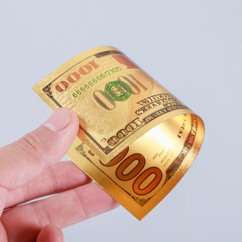 Cross-Border Beauty 1000 Goddess 2 Gold Foil Commemorative Banknotes Collection Craft Gifts Gifts Various Gold Foil Products Customized