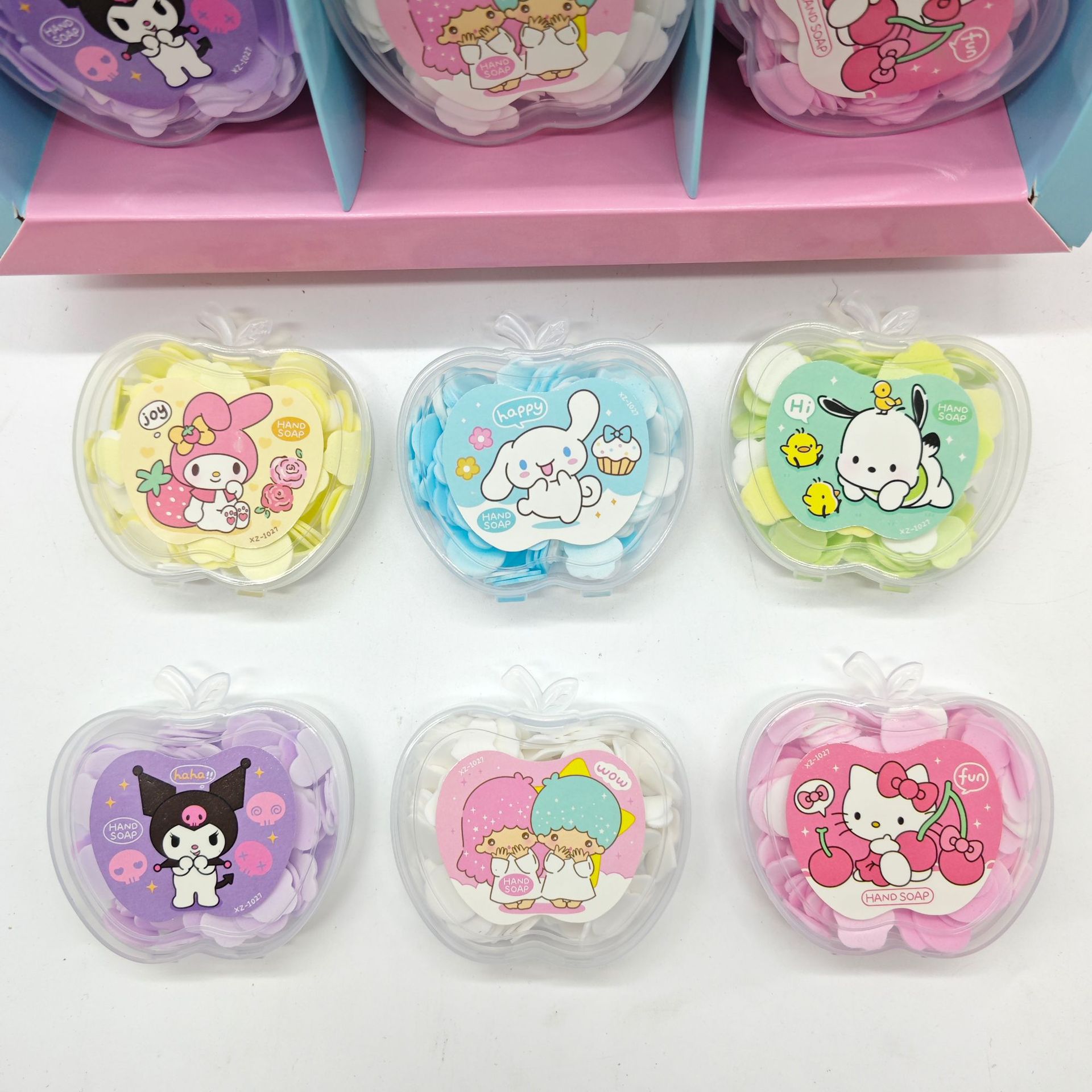 Anime Sanrio Apple Shape Soap Flakes Cute Portable Boxed Disposable Petal Cleaning Tablets Wholesale