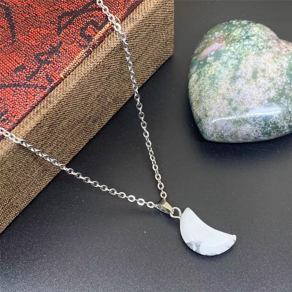 20 kinds of natural stone ladies chain necklace white pine obsidian white crystal gray agate blue sand gold stone wholesale