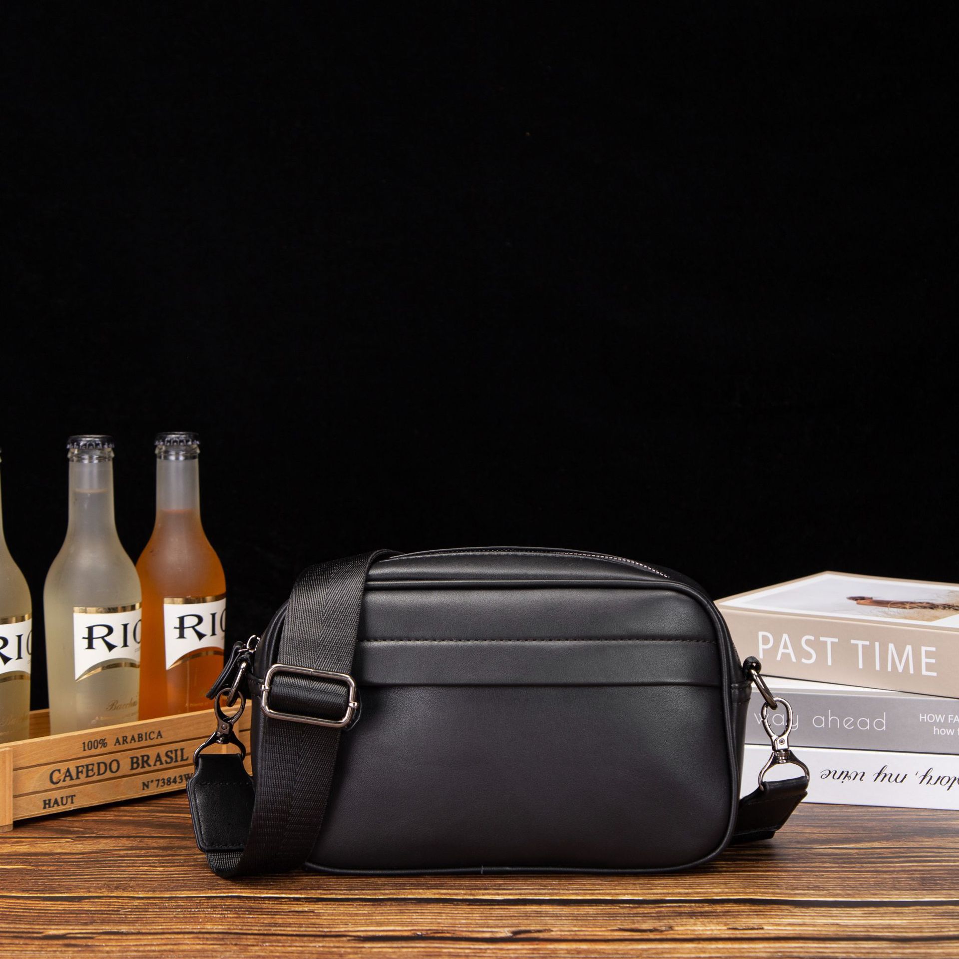 Прямые продажи, модная мужская сумка через плечо, новая черная клетчатая маленькая сумка