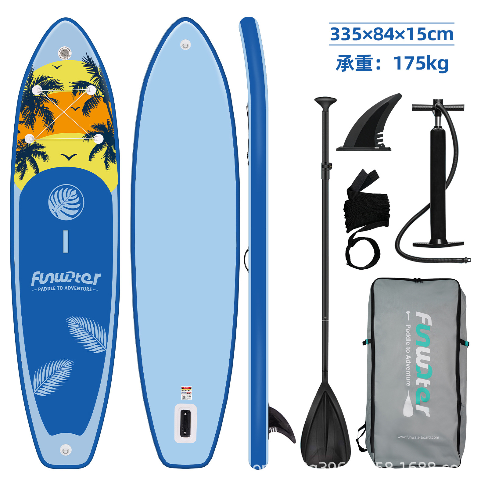 Funwater Paddle Board Surfboard Double-Layer Sea Floating Board Stand-Up Sup Paddle Board Water Source Factory