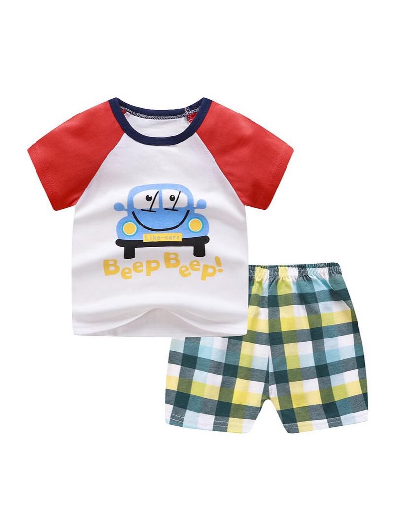 0-5 years old children's T-shirt summer baby boys and girls baby cotton short sleeve shorts suit baby half sleeve wholesale