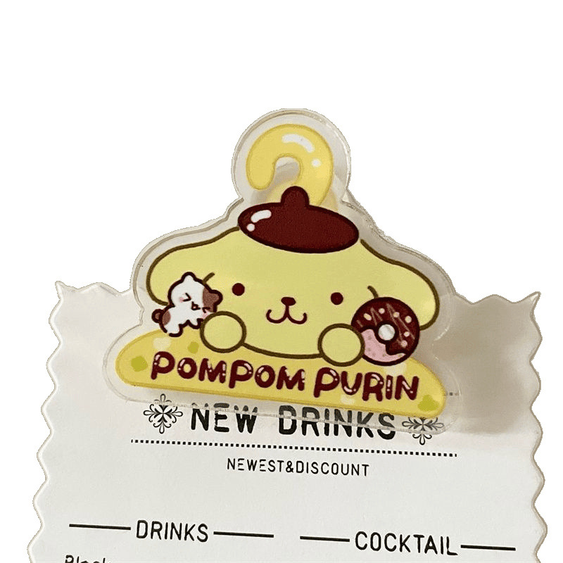 Sanrio Clip Coulomy Merlot Clip PP Clip Cartoon Cute Q Version ins Wind Transparent Clip