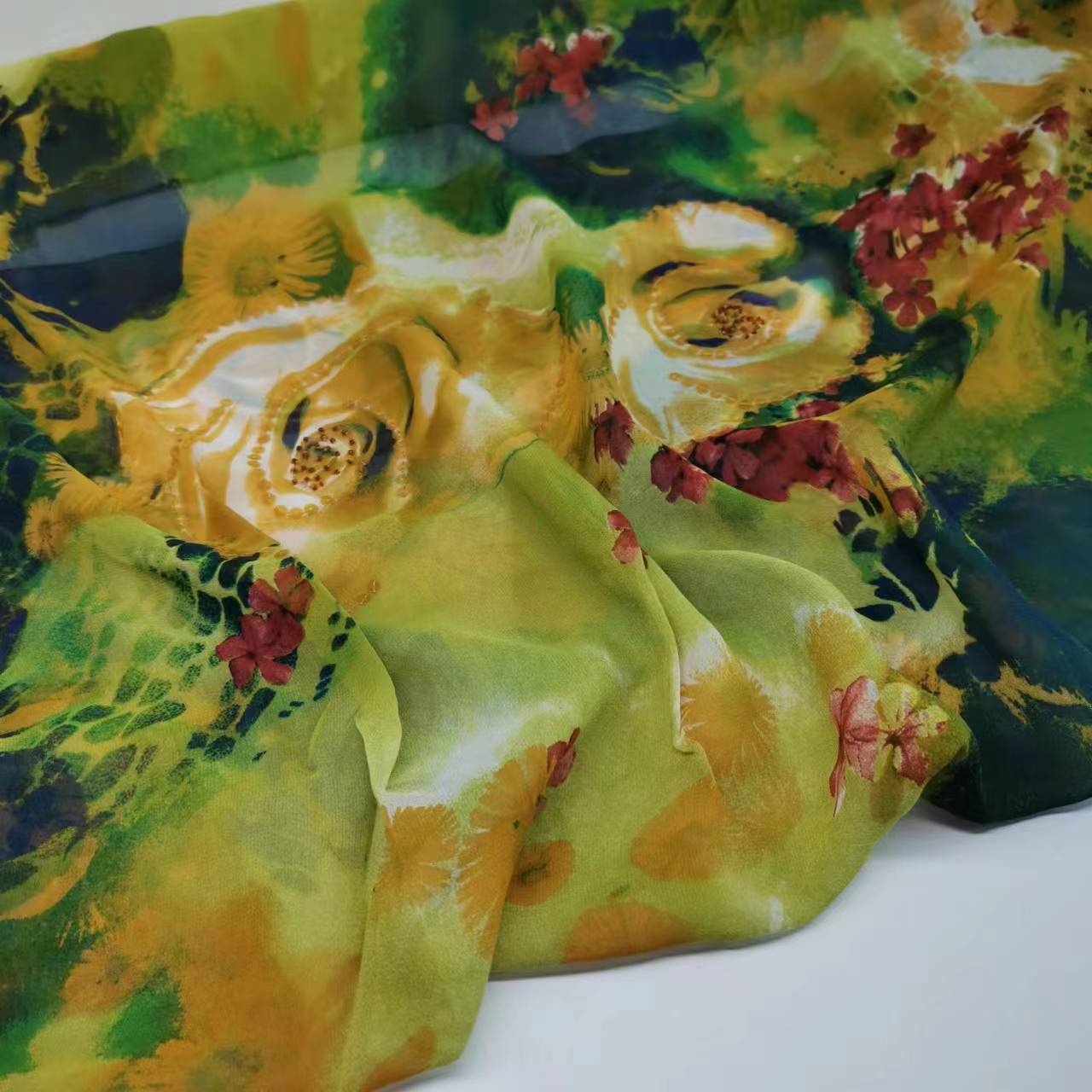 Sequin Mulberry Silk Georgette Embroidered Fabric 8mm Narrow Fashion Silk Fabric