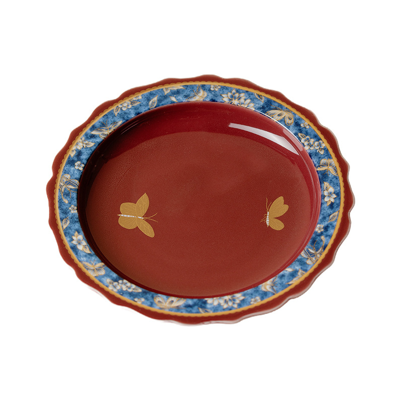 Chinese Red Household Dry Bubble Tea Pot Tray Tea Ceremony Accessories