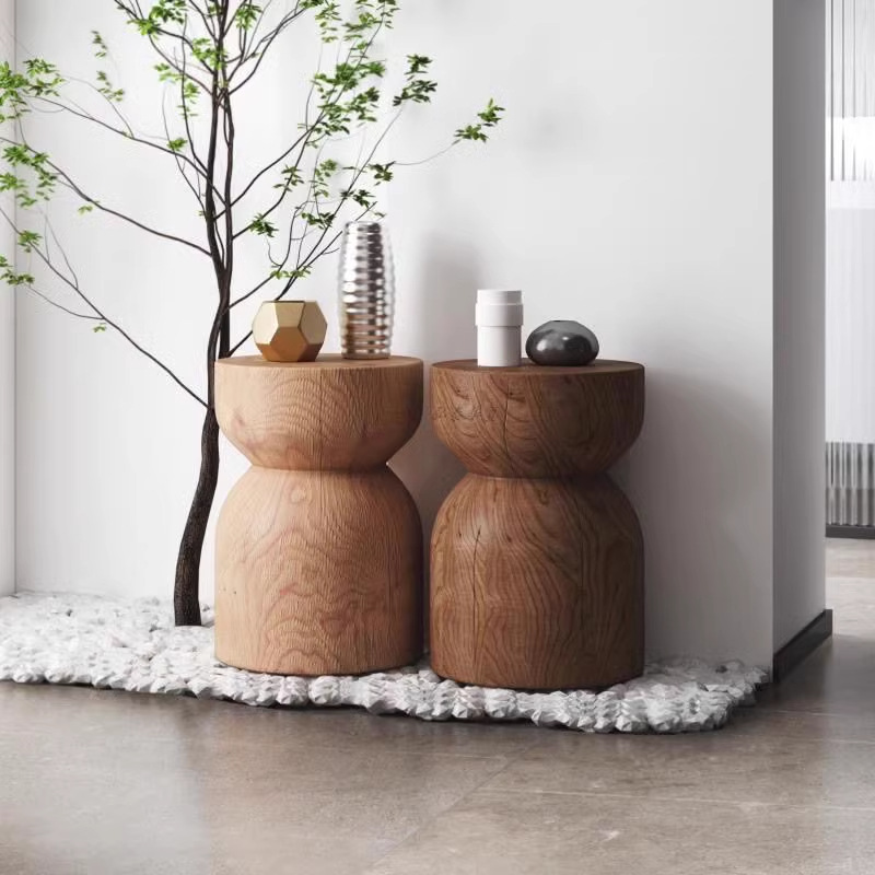 Log Stump Round Ornaments Tree Stump Low Stool Tree Stump Hotel Bedside Table Home Chair Special-Shaped Wooden Stump