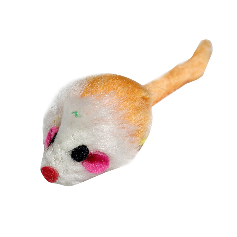 Cat Toy simulation mouse with sand ringing cat molar interactive toy colorful tail plush mouse