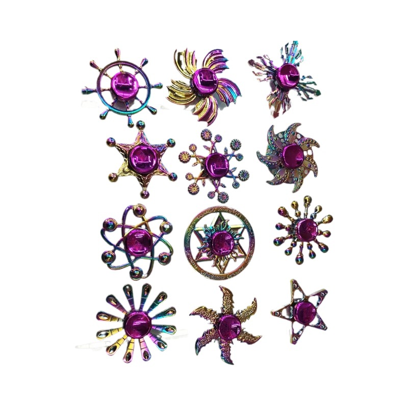 Black Technology Colorful Alloy Gyroscope Boxed Mini Whirlwind Fingertip Metal Spinning Finger Toy for Boys