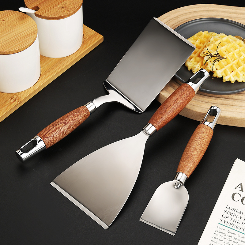Cooking Teppanyaki Stainless Steel Steak Spatula Pizza Spatula Hand Cake Tool Triangular Spatula Pancake Spatula