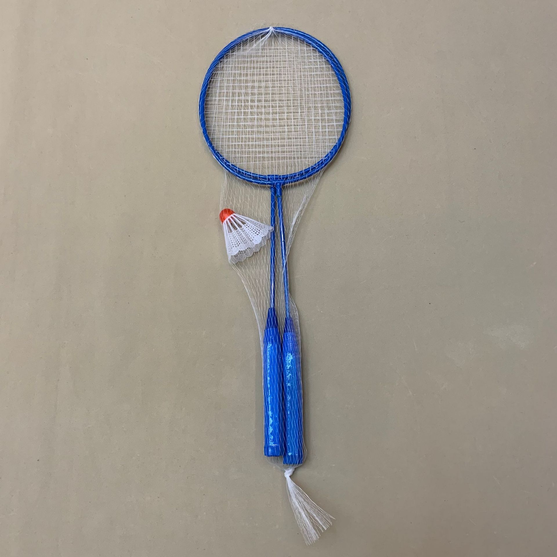 Factory wholesale spot badminton set beginner adult student 2 beat 1 ball ferroalloy mesh bag badminton racket
