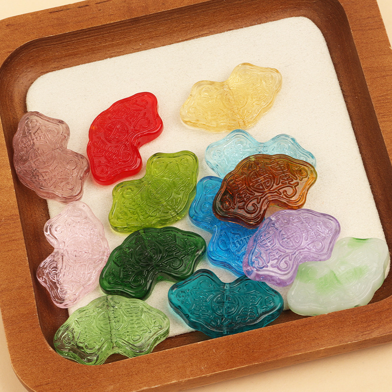 Retro Fan-Shaped Glass Pendant with Eighteen Seeds Glass Beads Bracelet Accessories