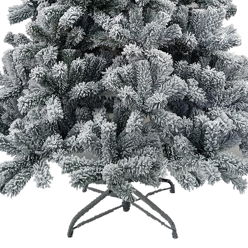 Cross-border 2.1 m flocking Christmas tree PVC encryption plus snow spray White simulation falling snow floor flocking Christmas tree in stock