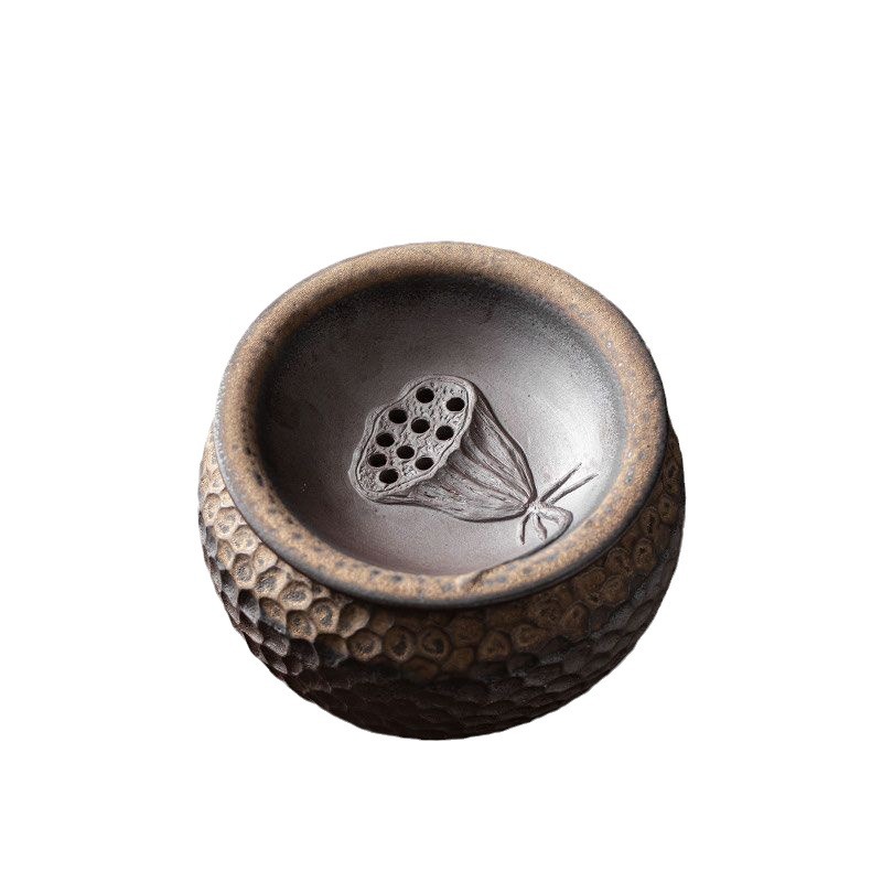 Coarse Pottery Lotus Canopy Jianshui Japanese-style Gold-plated Rust Glaze Tea Dregs Tank Waste Tea Bucket Cup Washing Water Washing Water Pontoon Tea Ceremony Accessories