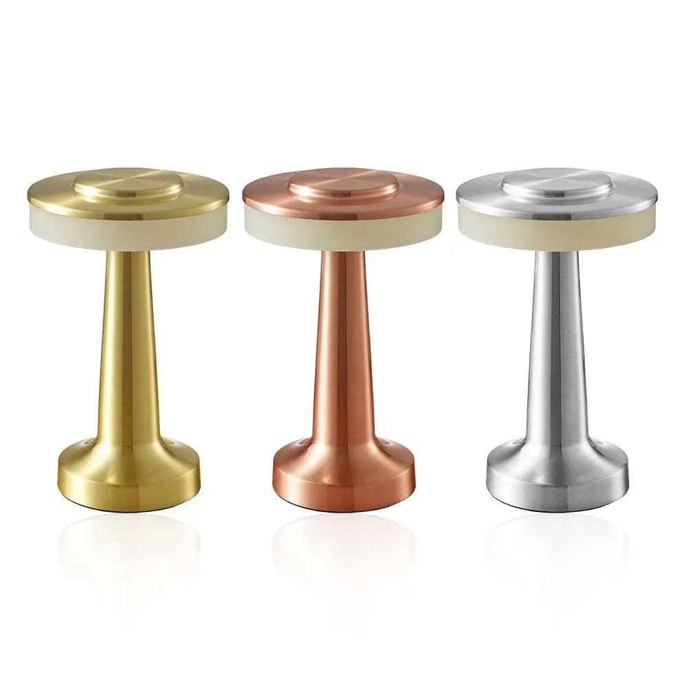 Cross-border Hot Barbell Charging Touch Table Lamp Creative Bar Wine Lamp Retro Metal Three-color Dimmable Dumbbell Table Lamp