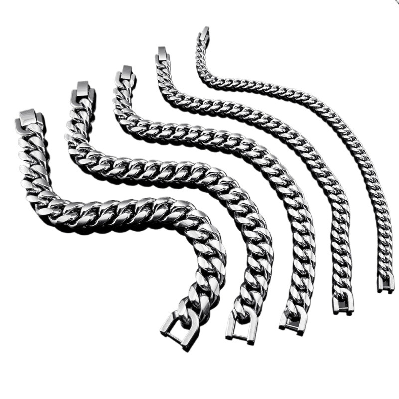 [8174 People Collected] Titanium Steel Necklace Trendy Brand Cuban Chain Summer Versatile Men's Necklace Hip-Hop Street Style