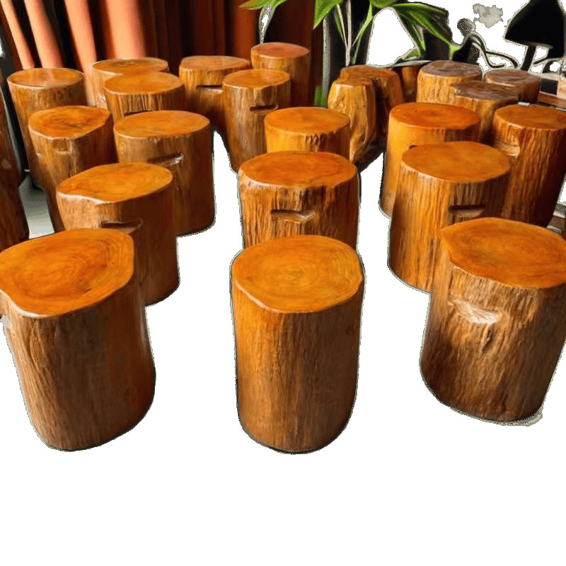 Stool Made of Solid Wood Tree Stump, Solid Wood Stool Base, Tea Table, Coffee Table, Large Board Support, Round Wood Stool Factory Wholesale