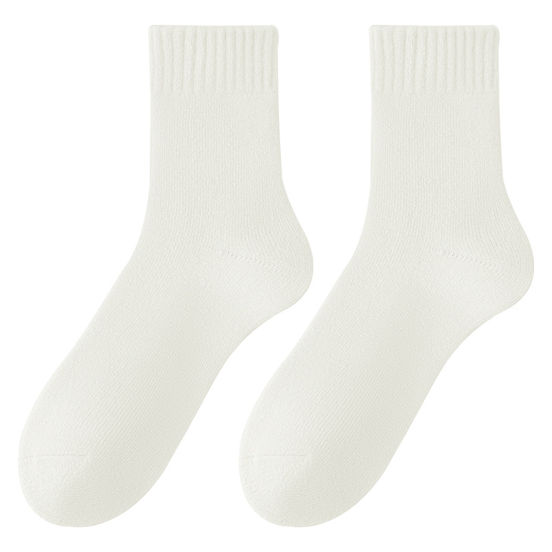 Zhuji socks women's autumn and winter thickened socks fleece-lined warm Terry wool socks women's mid-calf socks cashmere floor socks