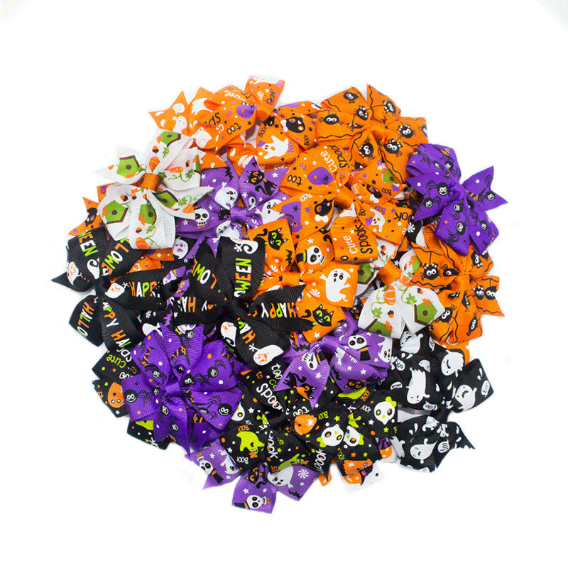 Amazon New Pet Accessories Children's Accessories Halloween Rib with Bow Hairpin Children's Headwear Pet