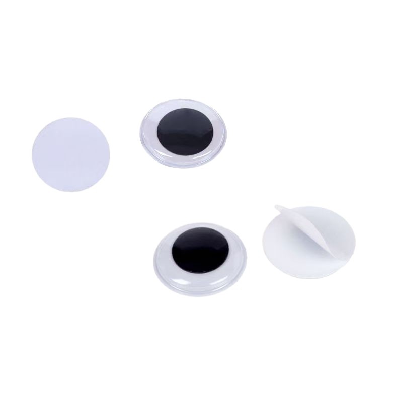 Plastic Colorful Movable Eyes with Adhesive Backing for Kidsren DIY Handmade Dolls Black and White Movable Eyeball Stickers Educational Accessories