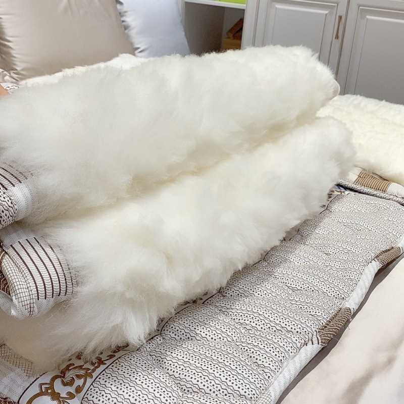 Sheepskin Mattress Real Wool Blanket Student Dormitory Home Moisture-proof Thickened Fur Integrated Double Mattress for the Elderly