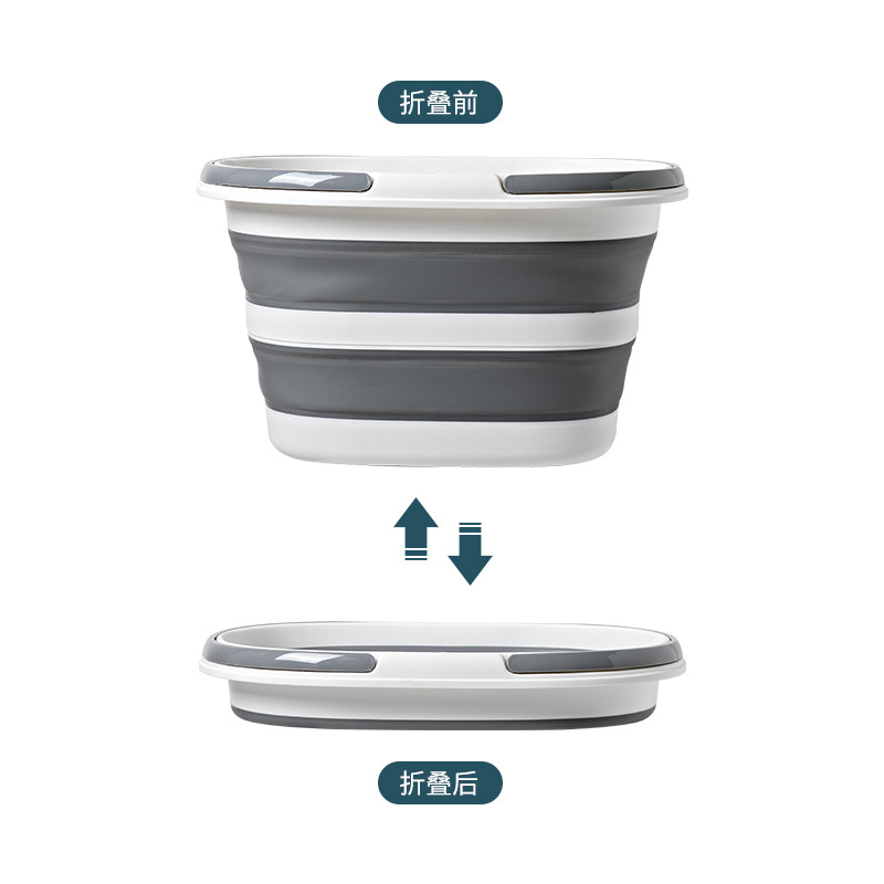 I6AT Foldable Bucket Household Mop Bucket Rectangular Large Outdoor Car Portable Storage Bucket Large Capacity