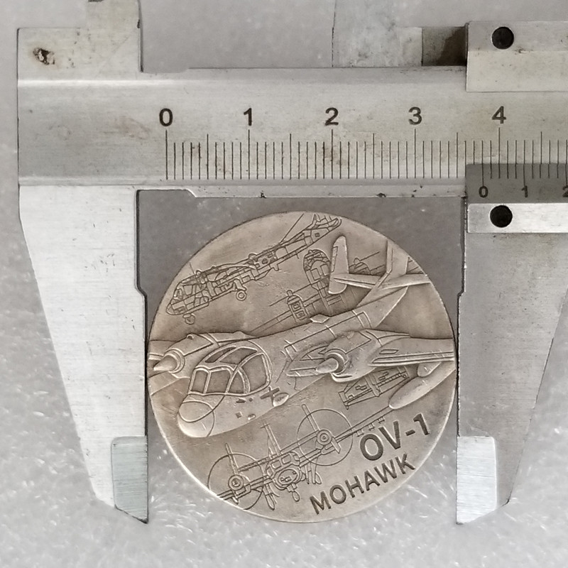 Antique Crafts Ov-1 Aircraft Brass Silver Plated Material Silver Dollar # 7139