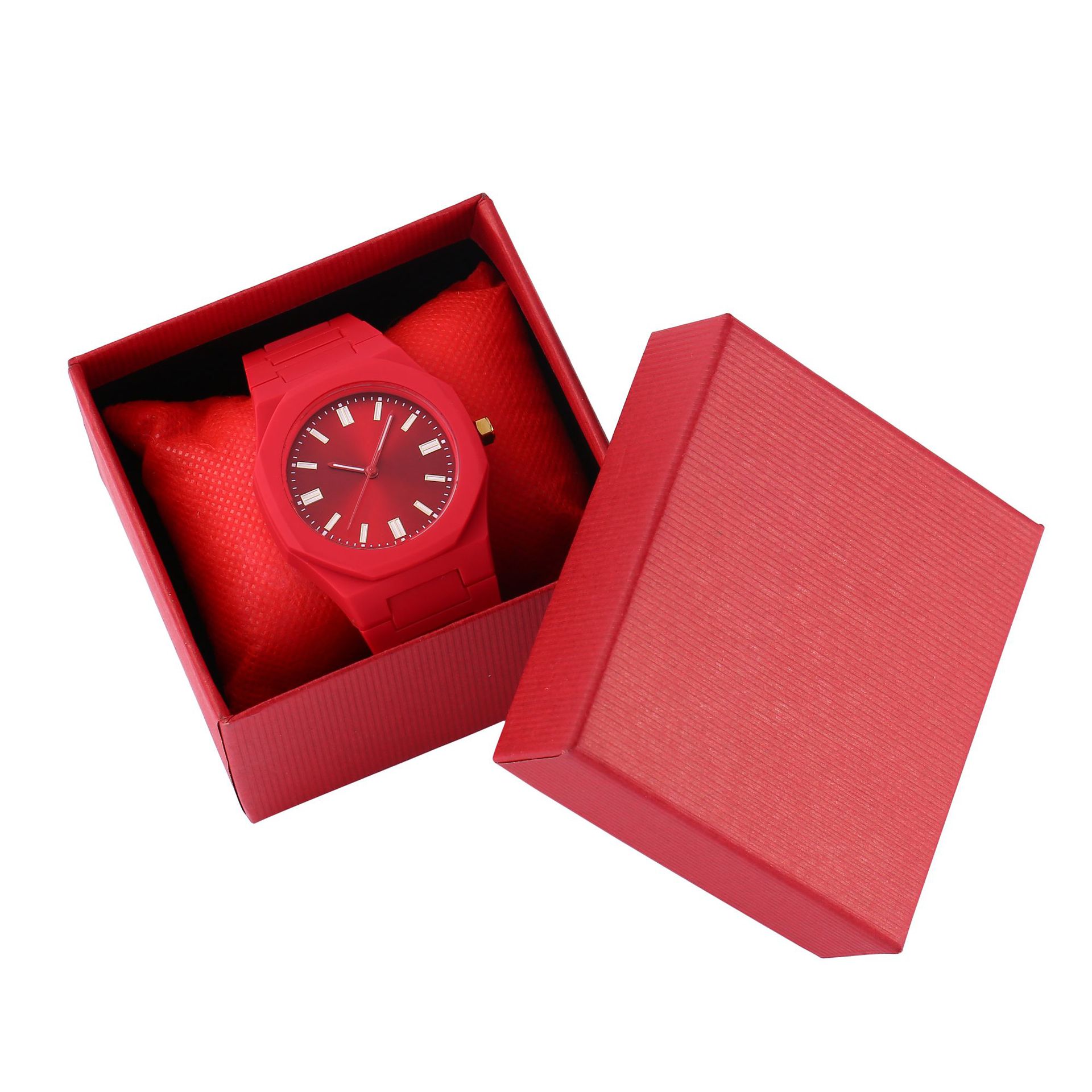 2024 Cross Border Dopamine Candy Color Silicone Watch High Grade China Red Waterproof Octagon Quartz Watch