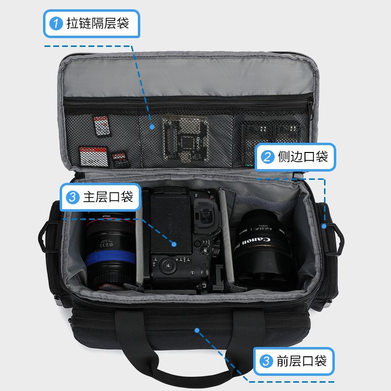 20024 new portable camera bag factory direct portable thickened large capacity SLR messenger bag